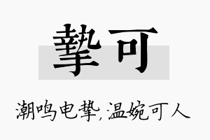 挚可名字的寓意及含义