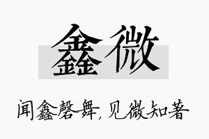 鑫微名字的寓意及含义