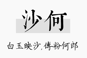 沙何名字的寓意及含义