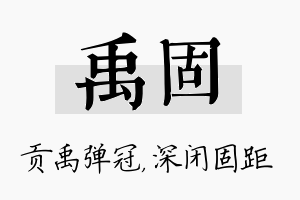 禹固名字的寓意及含义