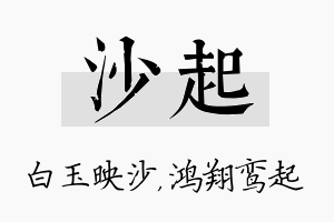 沙起名字的寓意及含义