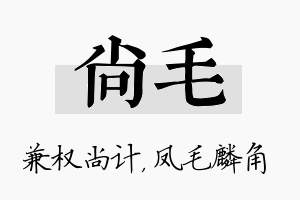 尚毛名字的寓意及含义