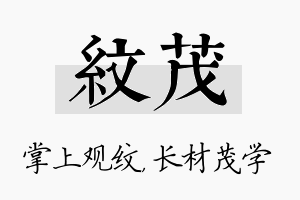 纹茂名字的寓意及含义