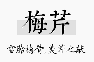 梅芹名字的寓意及含义