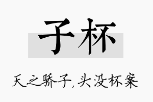 子杯名字的寓意及含义