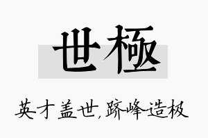 世极名字的寓意及含义