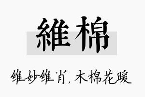 维棉名字的寓意及含义