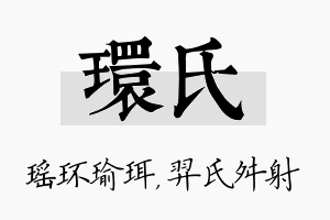 环氏名字的寓意及含义