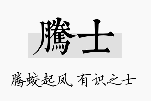 腾士名字的寓意及含义