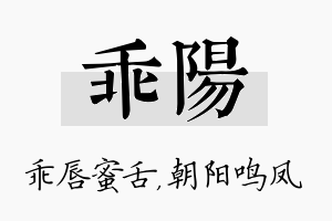 乖阳名字的寓意及含义