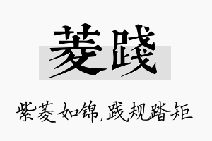 菱践名字的寓意及含义