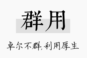 群用名字的寓意及含义