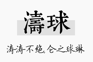 涛球名字的寓意及含义