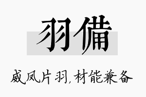 羽备名字的寓意及含义