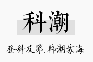 科潮名字的寓意及含义