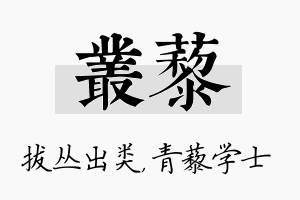 丛藜名字的寓意及含义