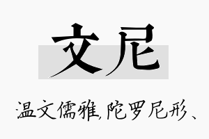 文尼名字的寓意及含义