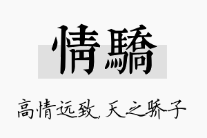 情骄名字的寓意及含义