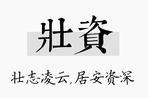 壮资名字的寓意及含义