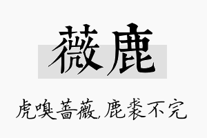 薇鹿名字的寓意及含义