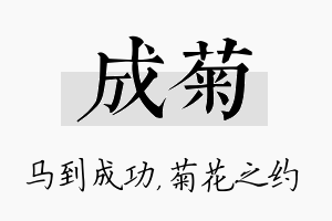 成菊名字的寓意及含义