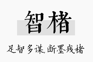 智楮名字的寓意及含义