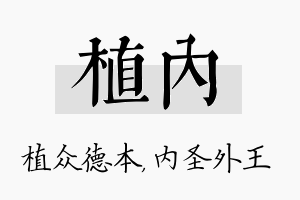 植内名字的寓意及含义