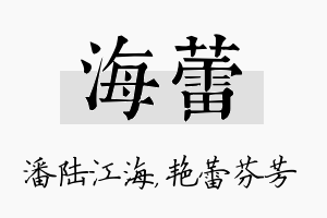 海蕾名字的寓意及含义