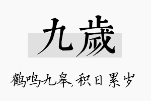 九岁名字的寓意及含义