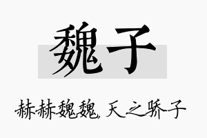 魏子名字的寓意及含义