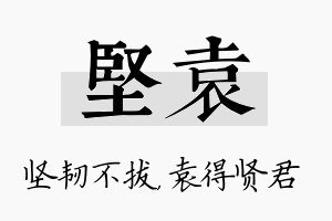 坚袁名字的寓意及含义