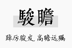 骏瞻名字的寓意及含义