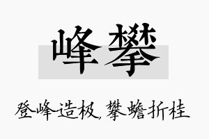 峰攀名字的寓意及含义