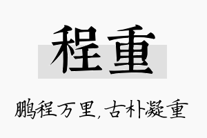 程重名字的寓意及含义