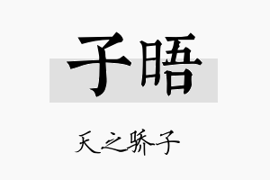 子晤名字的寓意及含义