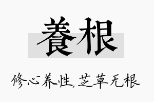 养根名字的寓意及含义