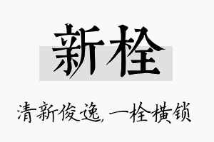 新栓名字的寓意及含义