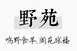 野苑名字的寓意及含义