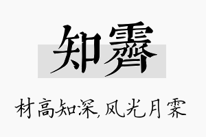 知霁名字的寓意及含义