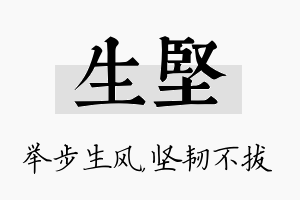 生坚名字的寓意及含义