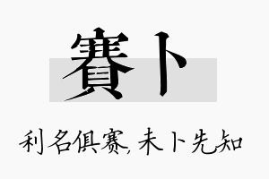 赛卜名字的寓意及含义