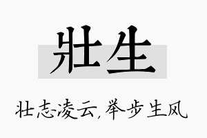 壮生名字的寓意及含义