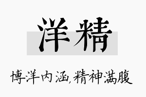 洋精名字的寓意及含义