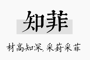 知菲名字的寓意及含义