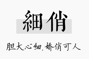 细俏名字的寓意及含义