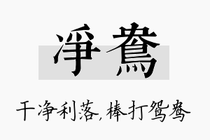 净鸯名字的寓意及含义