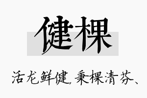 健棵名字的寓意及含义