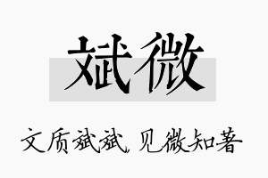 斌微名字的寓意及含义