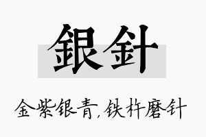 银针名字的寓意及含义