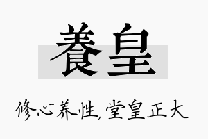 养皇名字的寓意及含义